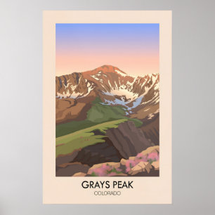 Poster Cartaz de Viagem Grays Peak Colorado EUA