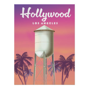 Pôster Cartaz de viagem Hollywood Los Angeles