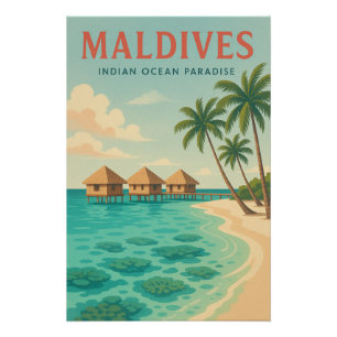 Pôster Cartaz de Viagem (Ilhas Maldivas)