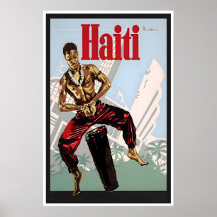 Poster Cartaz de Viagem Impresso Haiti Arte Haitiana Vint