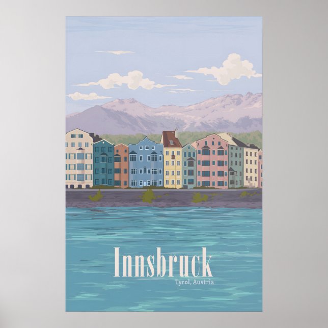 Poster Cartaz de Viagem Innsbruck Áustria (Frente)