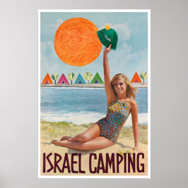Poster Cartaz de Viagem Israel Cartaz Retro de Acampament