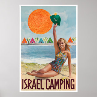 Poster Cartaz de Viagem Israel Cartaz Retro de Acampament