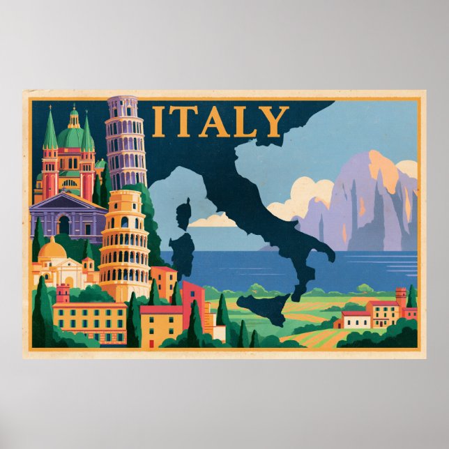 Poster cartaz de viagem Itália (Frente)