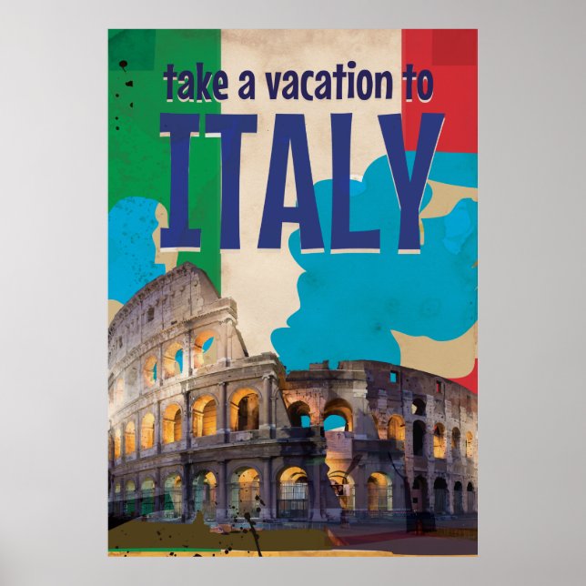 Poster Cartaz de viagem Itália vintage (Frente)