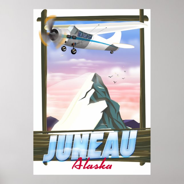 Poster cartaz de viagem Juneau Alasca (Frente)