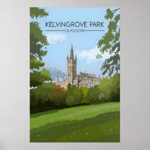 Poster Cartaz de Viagem Kelvingrove Park Glasgow
