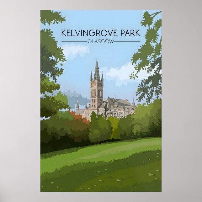 Poster Cartaz de Viagem Kelvingrove Park Glasgow (Frente)