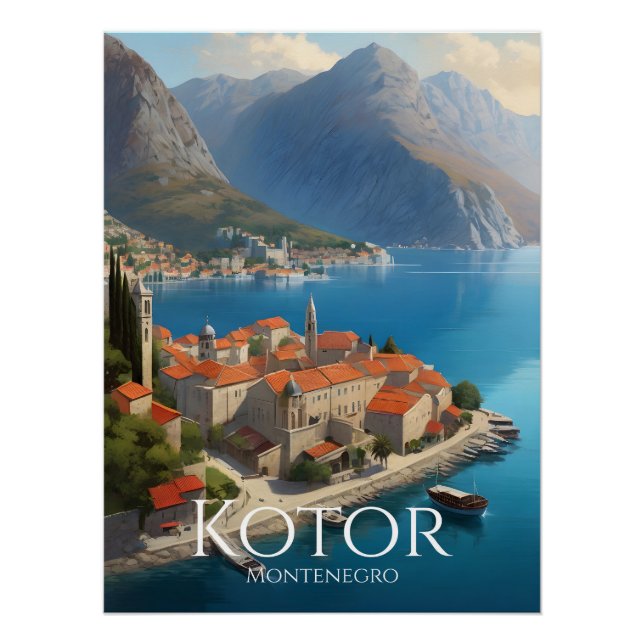 Pôster Cartaz de Viagem Kotor Montenegro (Frente)