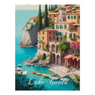 Pôster Cartaz de Viagem Lago de Garda Itália