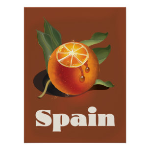 Pôster cartaz de viagem laranja da Espanha
