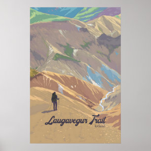 Poster Cartaz de Viagem Laugavegur Islândia