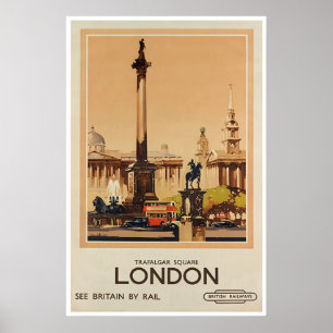 Poster Cartaz de Viagem Londres Arte Inglaterra Ferrovias
