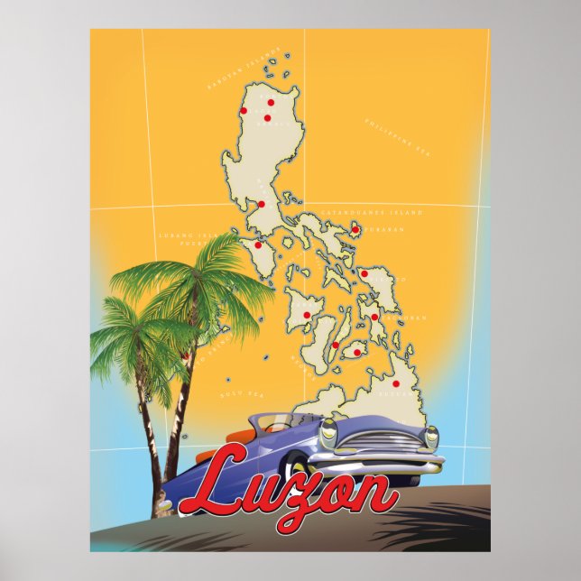 Poster Cartaz de viagem Luzon Filipinas (Frente)