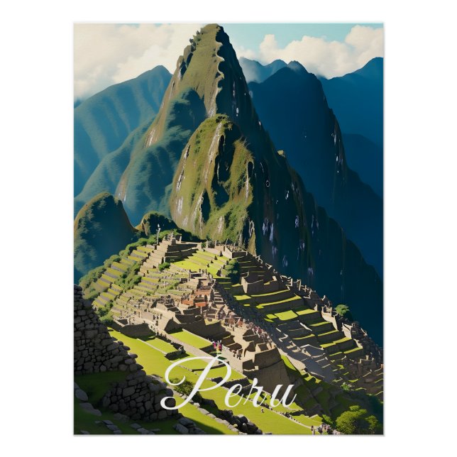 Pôster Cartaz de Viagem Machu Picchu Peru (Frente)