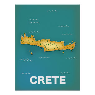 Pôster cartaz de viagem mapa de Creta