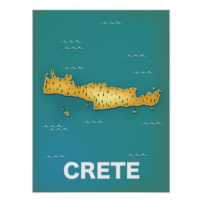 Pôster cartaz de viagem mapa de Creta (Frente)