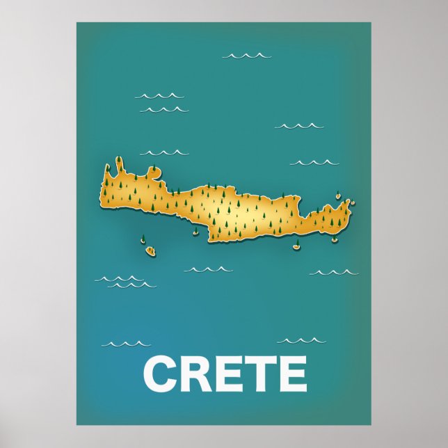 Poster cartaz de viagem mapa de Creta (Frente)