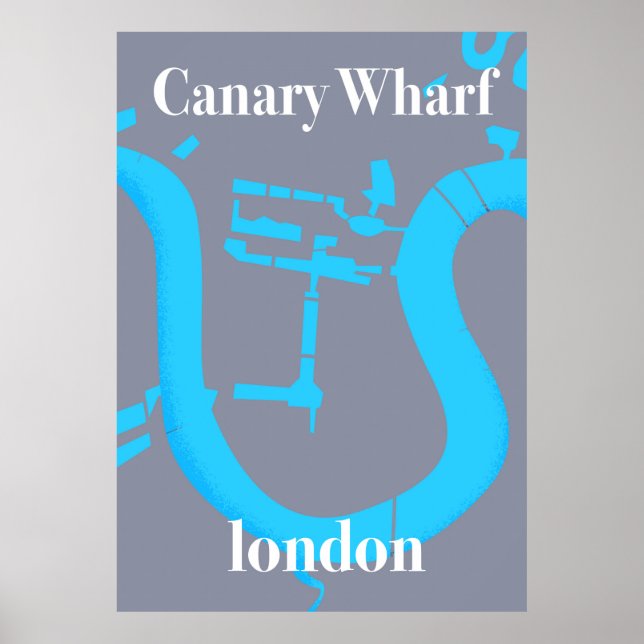 Poster cartaz de viagem mapa do cais de canary londres (Frente)