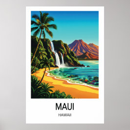 Poster Cartaz de Viagem Maui, Havaí