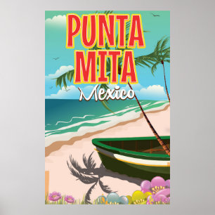 Pôster cartaz de viagem mexicano Punta Mita