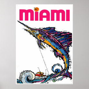 Poster cartaz de viagem Miami, Flórida