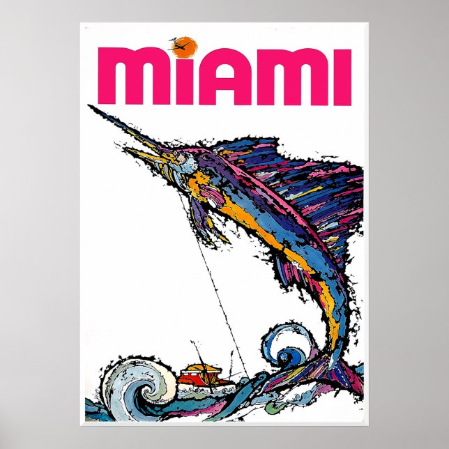 Poster cartaz de viagem Miami, Flórida (Frente)
