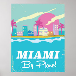 Poster Cartaz de viagem Miami vintage dos anos 80