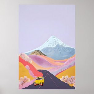 Poster Cartaz de Viagem Minimalista Japão - Amarelo Capri