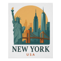 Cartaz de Viagem Minimalista Vintage da Cidade de