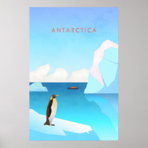 Poster Cartaz de Viagem Mínimo da Antártida