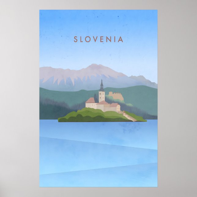 Poster Cartaz de Viagem Mínimo da Eslovênia (Frente)