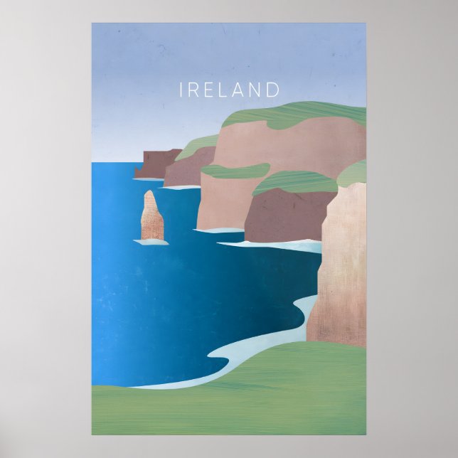 Poster Cartaz de Viagem Mínimo da Irlanda (Frente)