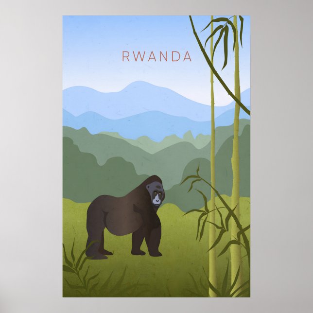 Poster Cartaz de Viagem Mínimo de Ruanda (Frente)