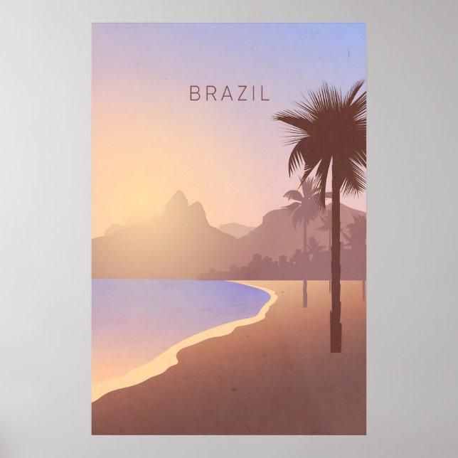 Poster Cartaz de Viagem Mínimo do Brasil (Frente)