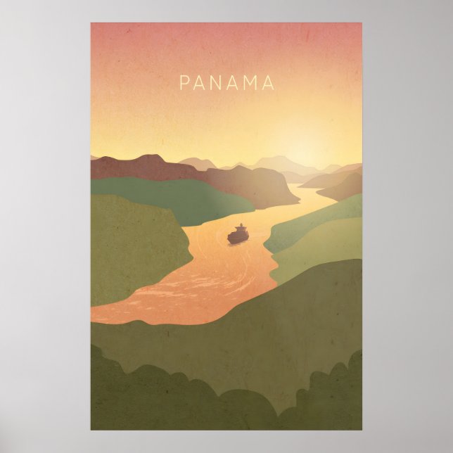 Poster Cartaz de Viagem Mínimo do Panamá (Frente)