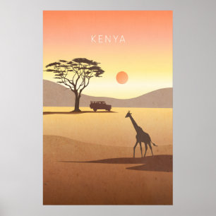 Poster Cartaz de Viagem Mínimo do Quênia