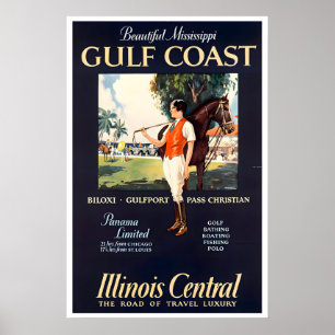 Poster Cartaz de Viagem Mississippi Polo Arte Costa do Go