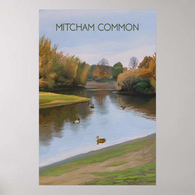 Poster Cartaz de Viagem Mitcham Common Londres (Frente)