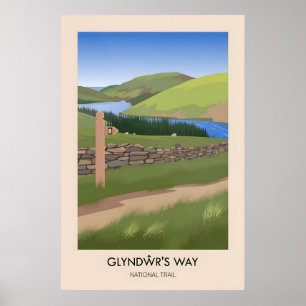 Poster Cartaz de Viagem Moderno do Caminho Nacional de Gl