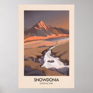 Poster Cartaz de Viagem Moderno do Parque Nacional Snowdo