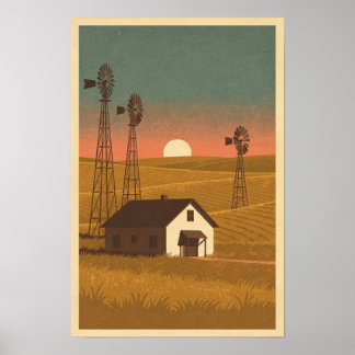 Poster Cartaz de Viagem Moinhos de Vento da Campina ao Cr