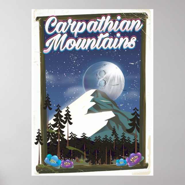 Pôster cartaz de viagem montanhas dos Cárpatos (Frente)