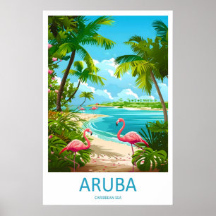 Poster Cartaz de Viagem Nacional Vintage do Aruba Ski