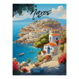 Pôster Cartaz de Viagem Naxos Grécia