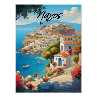 Pôster Cartaz de Viagem Naxos Grécia