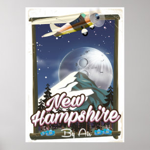 Pôster cartaz de viagem New Hampshire, Monte Washington