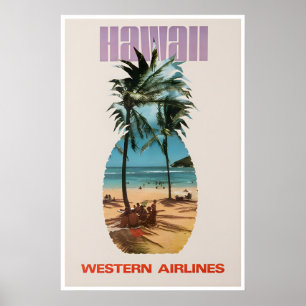 Poster Cartaz de Viagem Ocidental de Arte Havaiana Impres