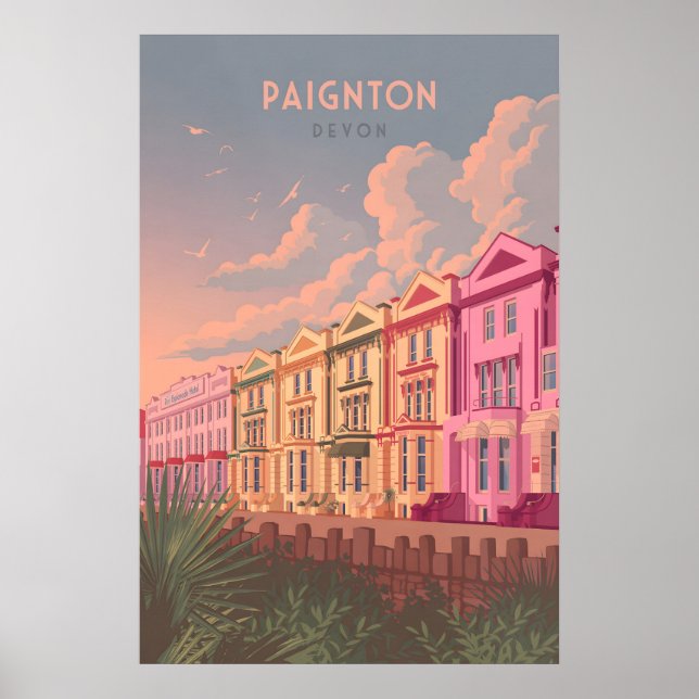 Poster Cartaz de Viagem Paignton Devon (Frente)