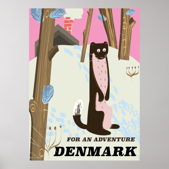 Poster cartaz de viagem paisagem desenho animado vintage  (Frente)